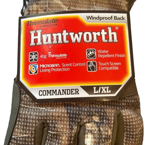 Huntworth Commander Thinsulate Windproof Back Water Repellent Finish Camo Gloves - Picture 2 of 3